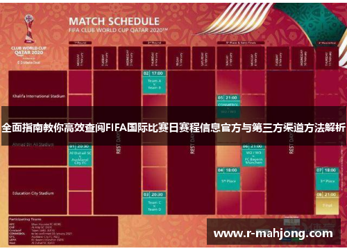 全面指南教你高效查阅FIFA国际比赛日赛程信息官方与第三方渠道方法解析 全面指南教你高效查阅FIFA国际比赛日赛程信息官方与第三方渠道方法解析